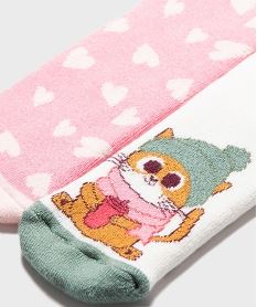 chaussettes antiderapantes a motifs girly fille (lot de 2) rose standard chaussettesJ953501_3