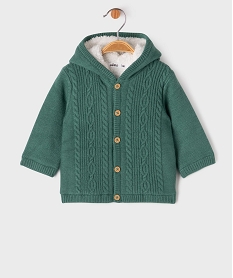 GEMO Gilet à capuche avec doublure sherpa bébé fille vert standard