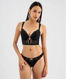 GEMO Soutien-gorge bustier push-up en dentelle noir standard
