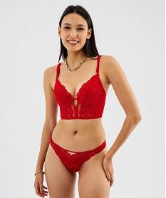GEMO String en dentelle et microfibre rouge standard