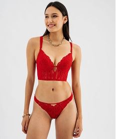 GEMO Soutien-gorge bustier push-up en dentelle rouge standard