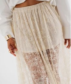 jupe midi en dentelle boheme femme jaune standardJ962201_3
