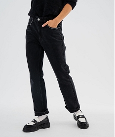 GEMO Jean straight taille haute longueur 78ème femme noir standard