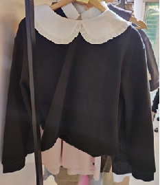 GEMO Sweat court à grand col Claudine volanté femme noir standard