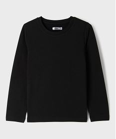 GEMO Tee-shirt chaud à manches longues et col rond mixte noir standard