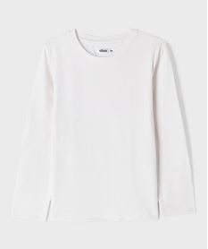 GEMO Tee-shirt chaud à manches longues et col rond mixte blanc vif