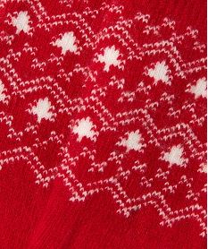 chaussettes antiderapantes motif hivernal homme rougeJ974801_3