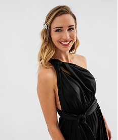 GEMO Combinaison pantalon multilook en maille fluide et brillante femme noir standard