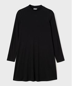 GEMO Robe tee-shirt évasée à col montant fille noir standard