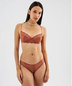 GEMO Soutien-gorge à armatures forme corbeille en dentelle marron standard