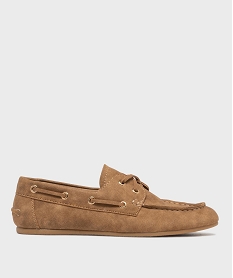 GEMO Mocassins à lacets souples et légers femme Brun