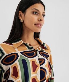 chemise fluide a motifs geometriques femme[missing] brun chemisiersJ991601_2