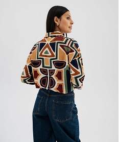 chemise fluide a motifs geometriques femme[missing] brun chemisiersJ991601_3