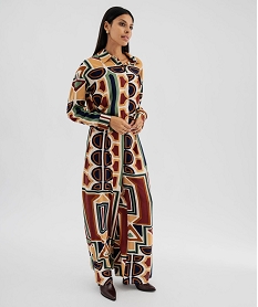 chemise fluide a motifs geometriques femme[missing] brun chemisiersJ991601_4