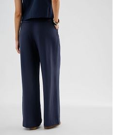 pantalon fluide coupe large a pinces femme bleu pantalonsJ993601_3