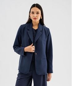 GEMO Veste de costume en viscose femme Bleu