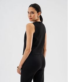gilet de costume sans manches a boutons dores femme noir standard debardeursJ997001_3
