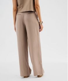 pantalon fluide coupe large a pinces femme brun pantalonsJ997601_3