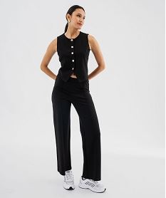 pantalon de tailleur a taille elastiquee femme noir standard pantalonsJ997801_4