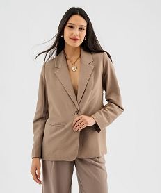 GEMO Veste de costume en viscose femme Brun