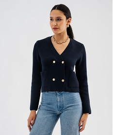 GEMO Gilet rayé à fermeture croisée esprit marin femme Bleu