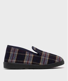 GEMO Chaussons confort à motif tartan homme Bleu