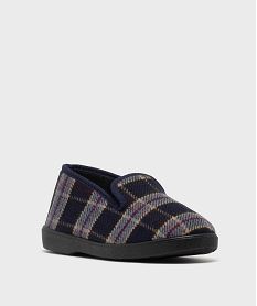 chaussons confort a motif tartan homme bleuK000601_2