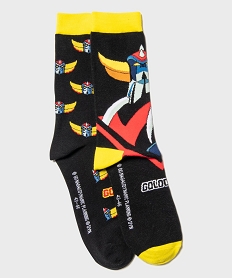 GEMO Chaussettes imprimées homme en boite cadeau (lot de 2) - Freegun x Goldorak noir standard