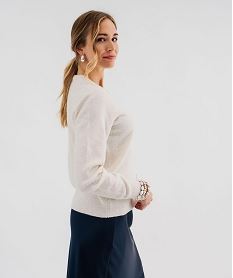 GEMO Gilet à col rond en maille fine femme Beige