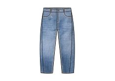 GEMO Jean Barrel avec taille ajustable fille bleu standard