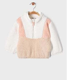 GEMO Sweat en sherpa avec col zippé bébé fille blanc standard