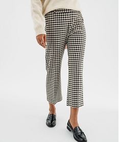 GEMO Pantalon à carreaux 78e femme Brun