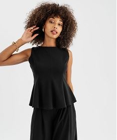 GEMO Haut sans manches bas évasé femme noir standard