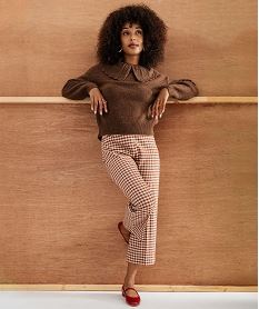 GEMO Pantalon à carreaux 78e femme Noir