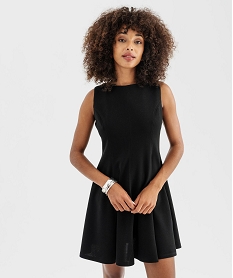 GEMO Robe courte sans manches bas évasé femme noir standard