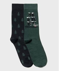 chaussettes avec motifs de noel homme (lot de 2) bleuK044801_3
