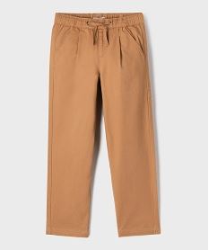 GEMO Pantalon chino coupe large avec taille ajustable garçon marron standard