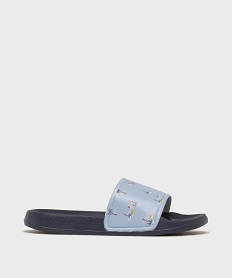 GEMO Mules de plage à motifs palmiers garçon Bleu