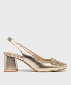 GEMO Escarpins slingback métallisé femme - Follow Me dore