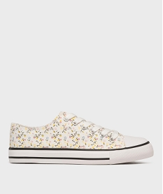 GEMO Tennis en toile à languette fleurie femme - Follow Me blanc standard