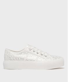 GEMO Tennis en toile sur semelle plateforme femme - Follow Me Gris