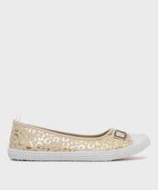 GEMO Ballerines en toile avec bout renforcé femme - Follow Me Beige