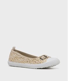 ballerines en toile avec bout renforce femme - follow me beigeK078801_2