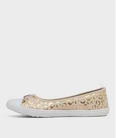 ballerines en toile avec bout renforce femme - follow me beigeK078801_3