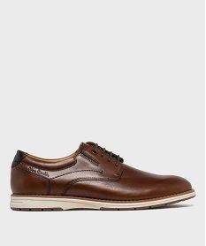 GEMO Derbies dessus cuir à semelle sport homme - Pierre Cardin marron standard