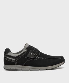 GEMO Chaussures bateau confort à scratch homme - GFlex noir standard