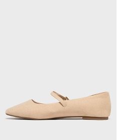 ballerines en suedine a bout carre et bride femme - follow me beige standard ballerinesK085101_3