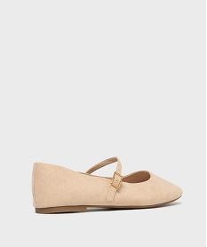 ballerines en suedine a bout carre et bride femme - follow me beige standard ballerinesK085101_4