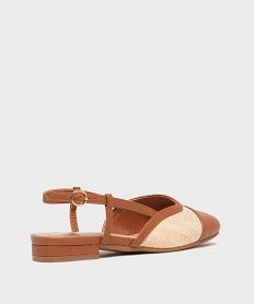 escarpins slingback a talon plat bimatieres femme - follow me marron standard ballerinesK085301_4