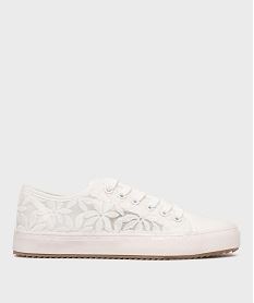 GEMO Tennis en toile transparente brodée femme - Follow Me blanc standard